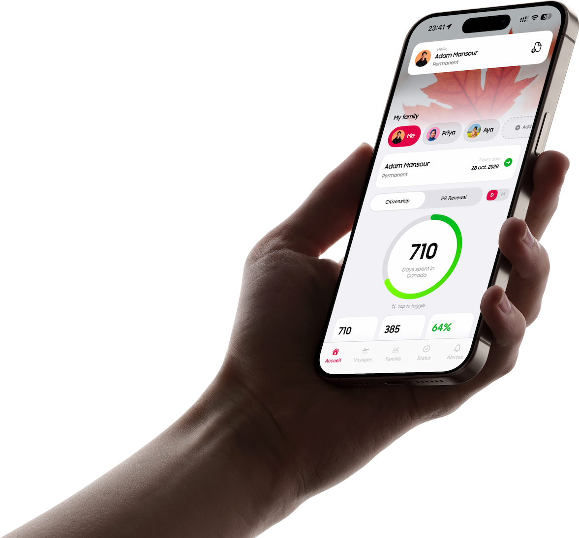IRCC physical presence tracking app